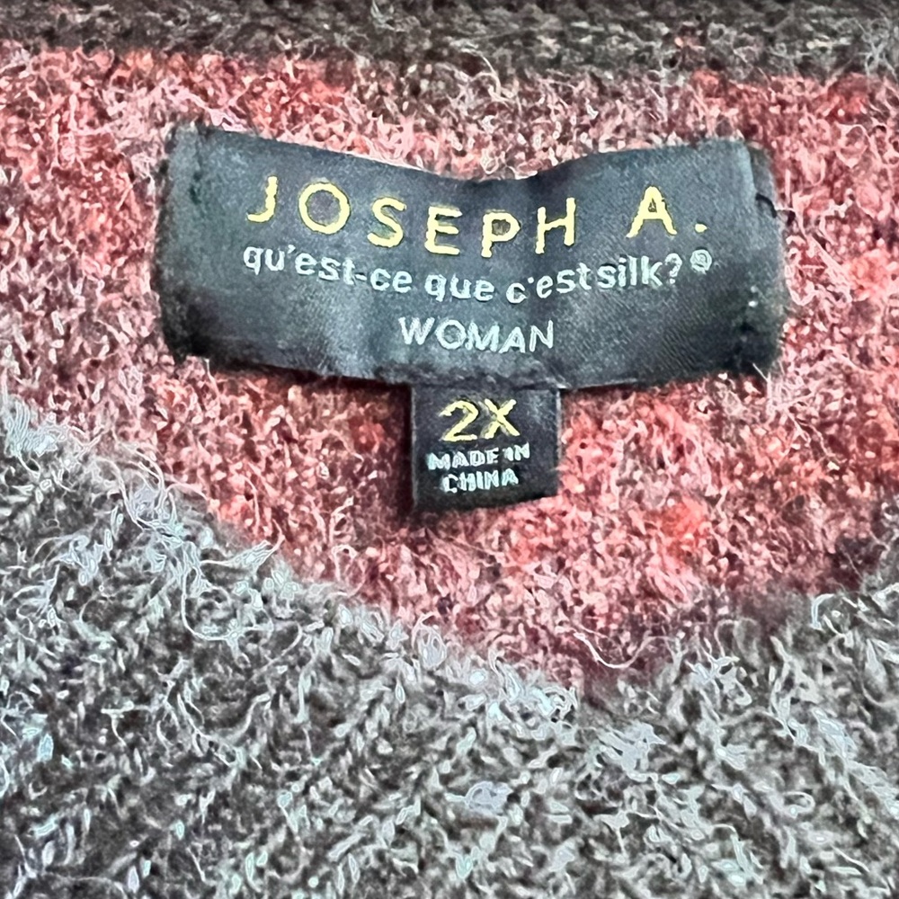 🆕🦓 Joseph A. Women’s Brown Gray Zebra Print V-Neck Sweater 2X Cozy Soft Knit - Picture 8 of 9